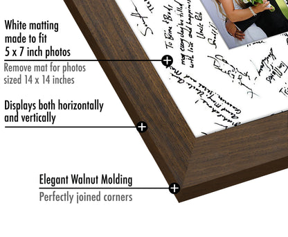 Wedding Signature Memories - Composite Wood Shatter-Resistant Glass Cover For Vertical Formats - Picture Frame