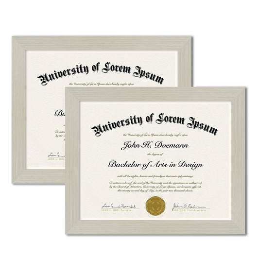 8.5x11 Diploma Frame - Set of 2 - Use as Diploma Frame or Certificate Frame with Shatter Resistant Glass - For Wall and Tabletop