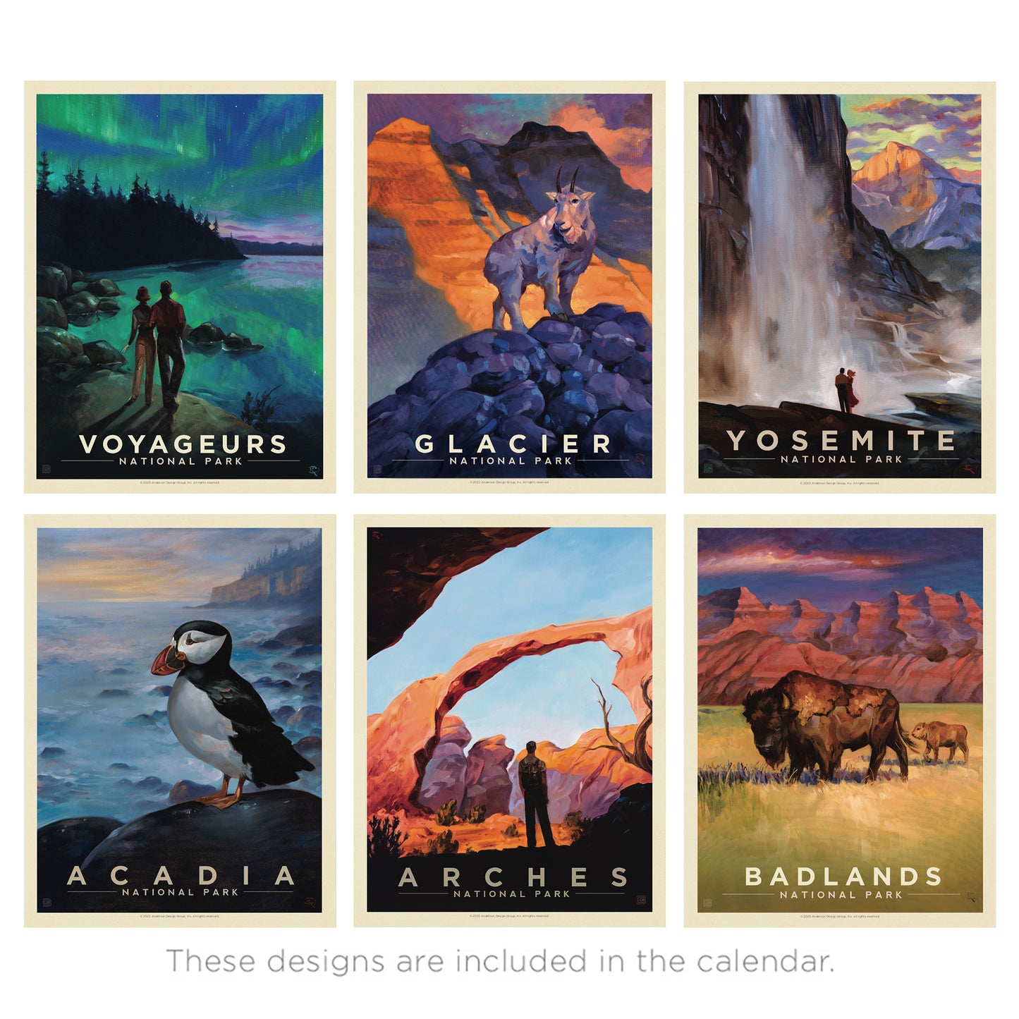 American National Parks Design by Anderson Design Group - 2023 Wall Calendar