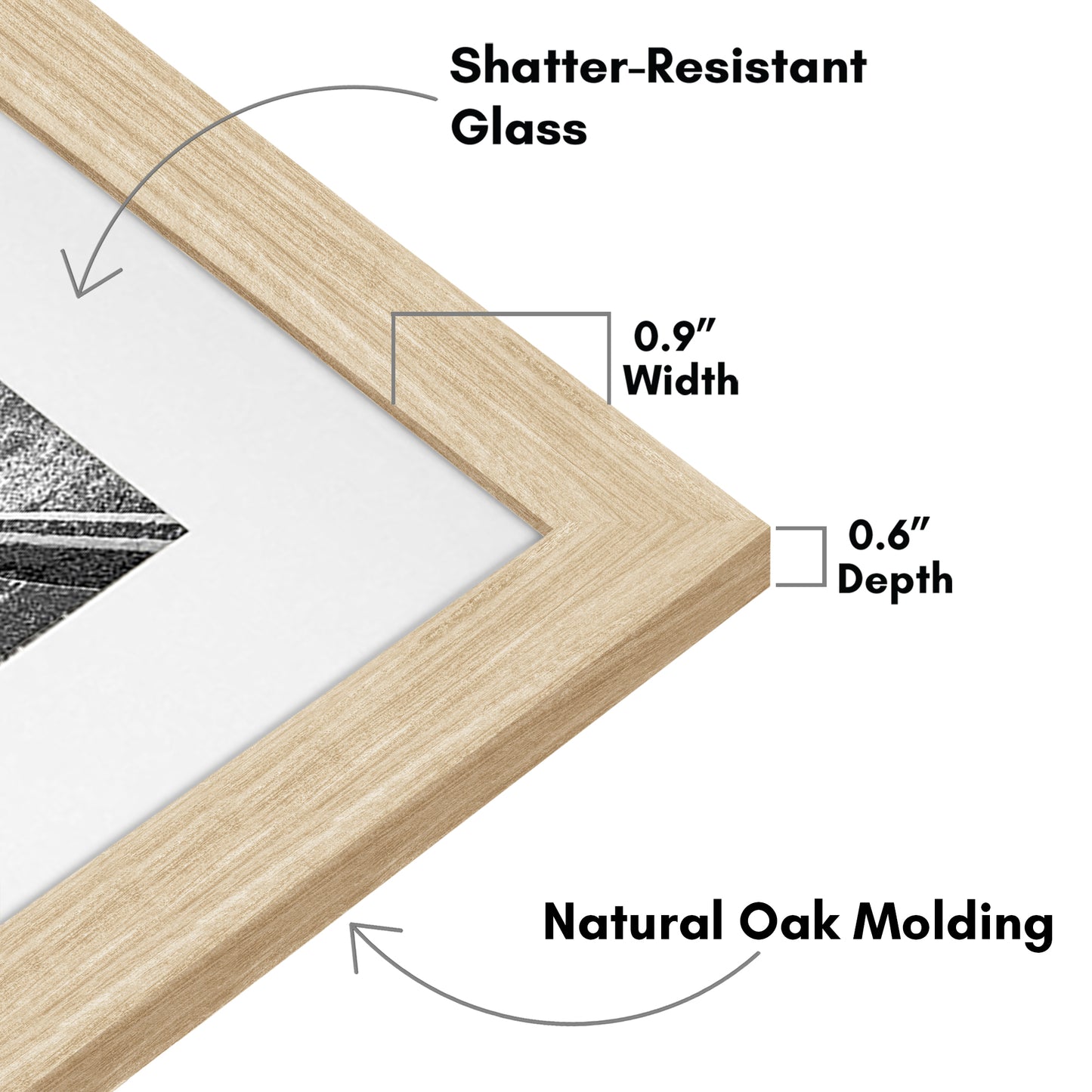 Picture Frame with Mat | Engineered Wood Photo Frame