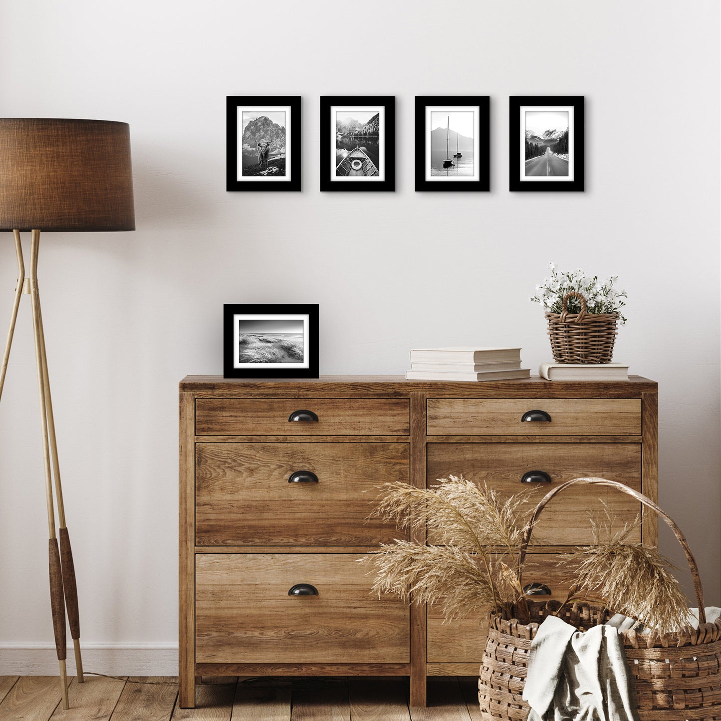 5 Pack - Gallery Wall Picture Frame | Choose Size and Color