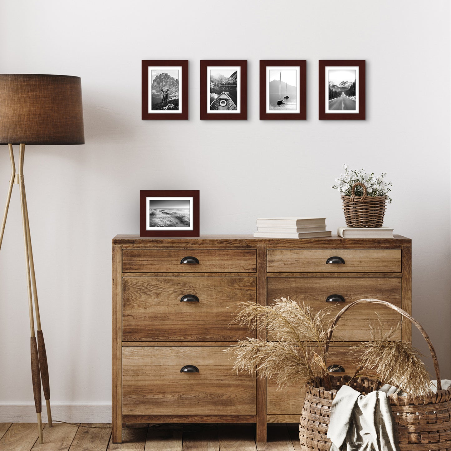 5 Pack - Gallery Wall Picture Frame | Choose Size and Color