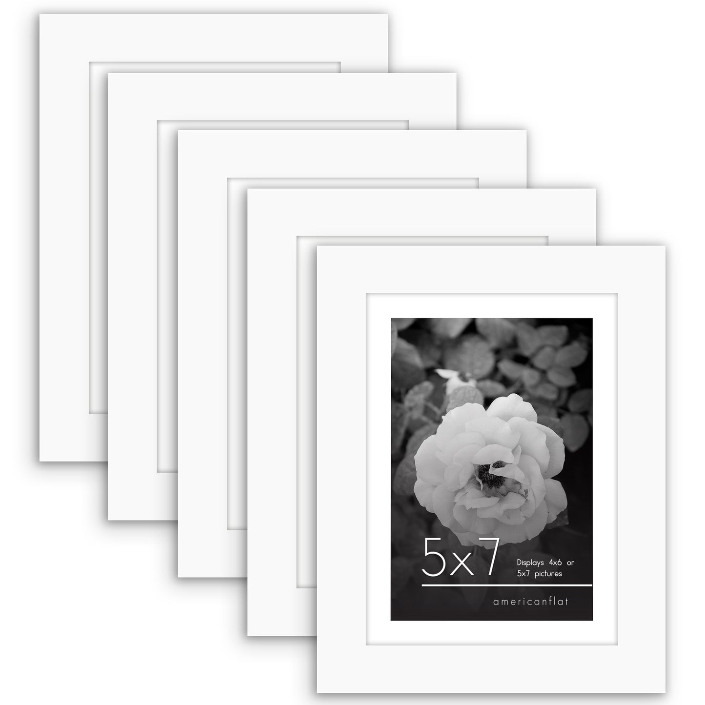 5 Pack - Gallery Wall Picture Frame | Choose Size and Color