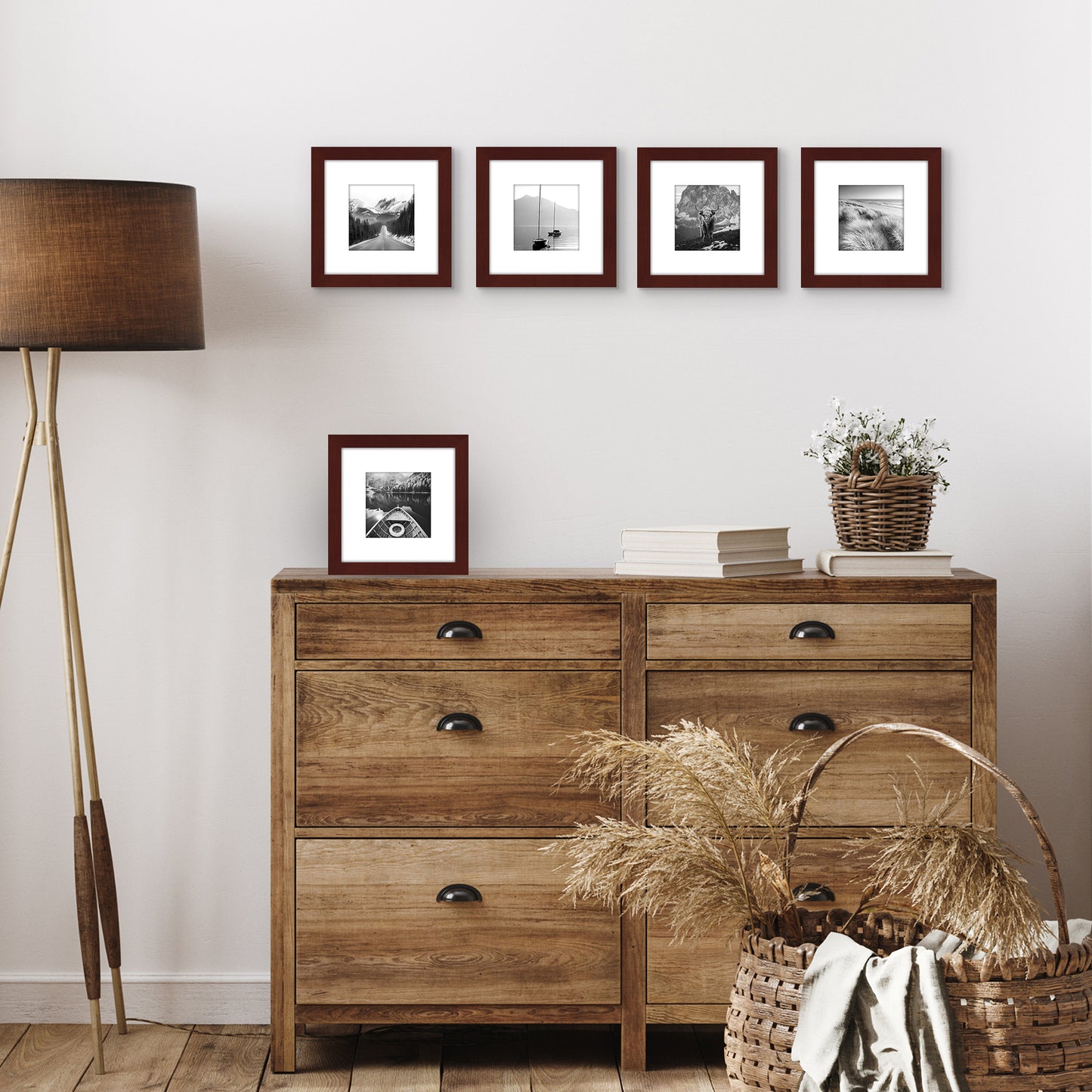 5 Pack - Gallery Wall Picture Frame | Choose Size and Color