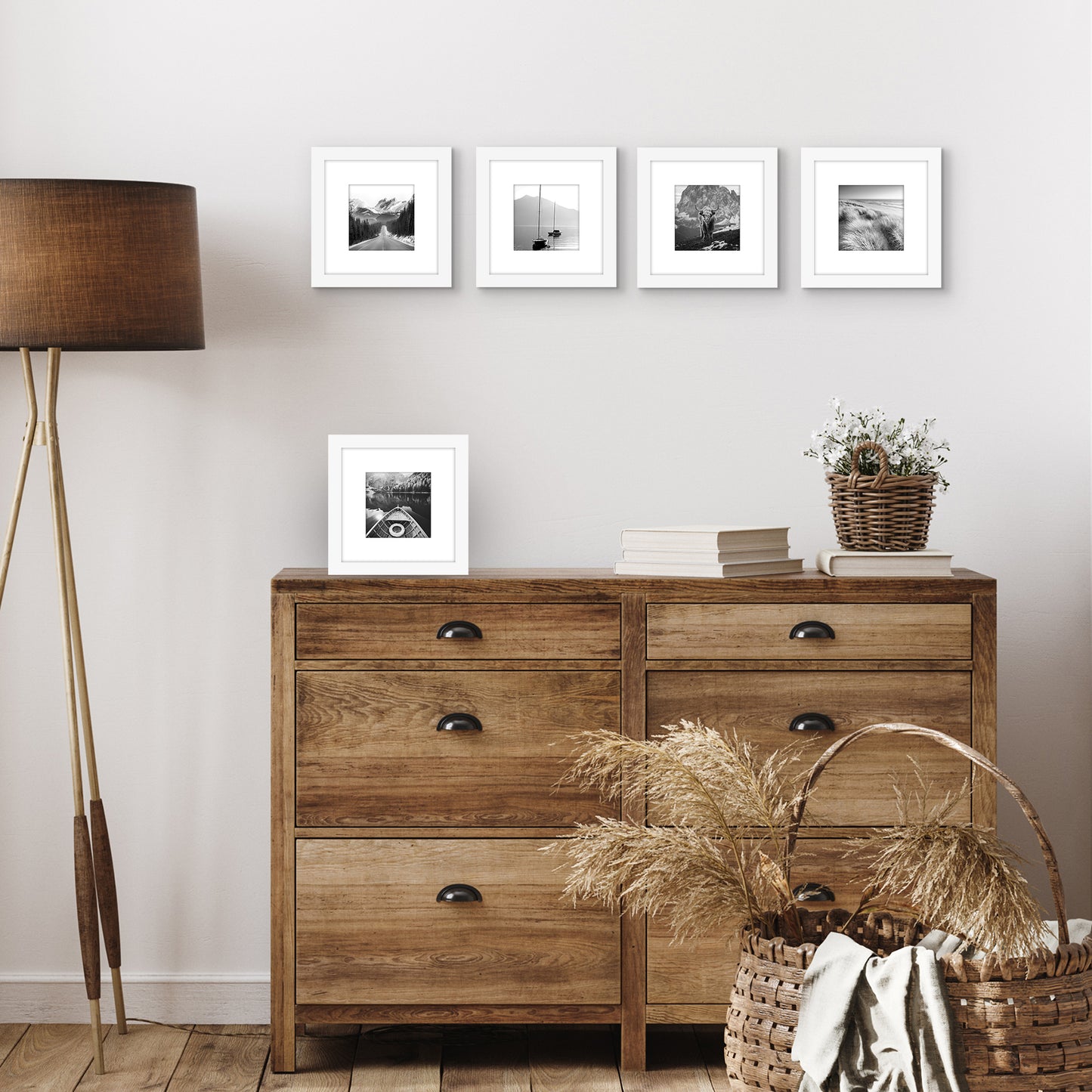 5 Pack - Gallery Wall Picture Frame | Choose Size and Color