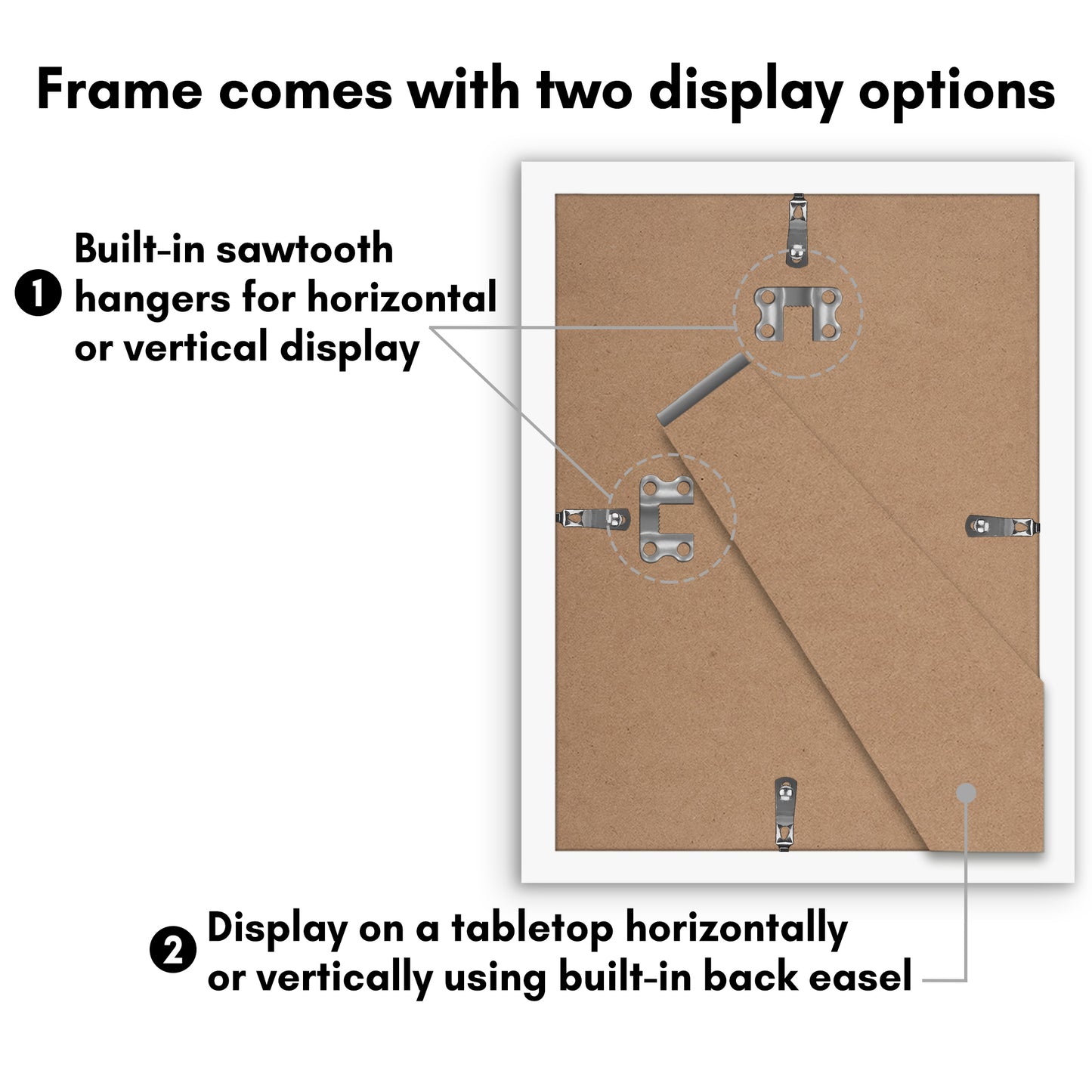 Picture Frame Set of 5 - Gallery Wall Frame Set with Included Hanging Hardware - Horizontal or Vertical Display