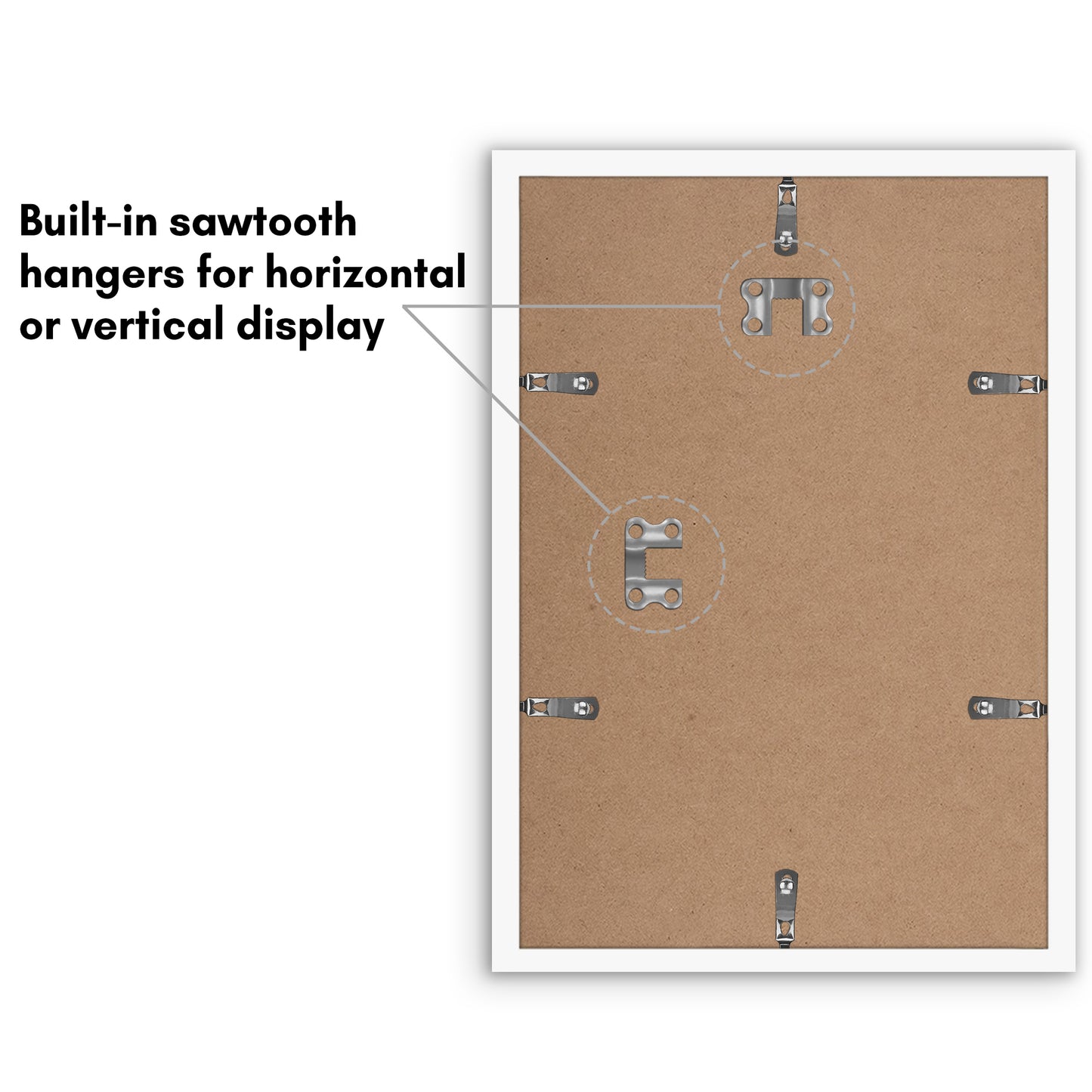 Picture Frame Set of 5 - Gallery Wall Frame Set with Included Hanging Hardware - Horizontal or Vertical Display