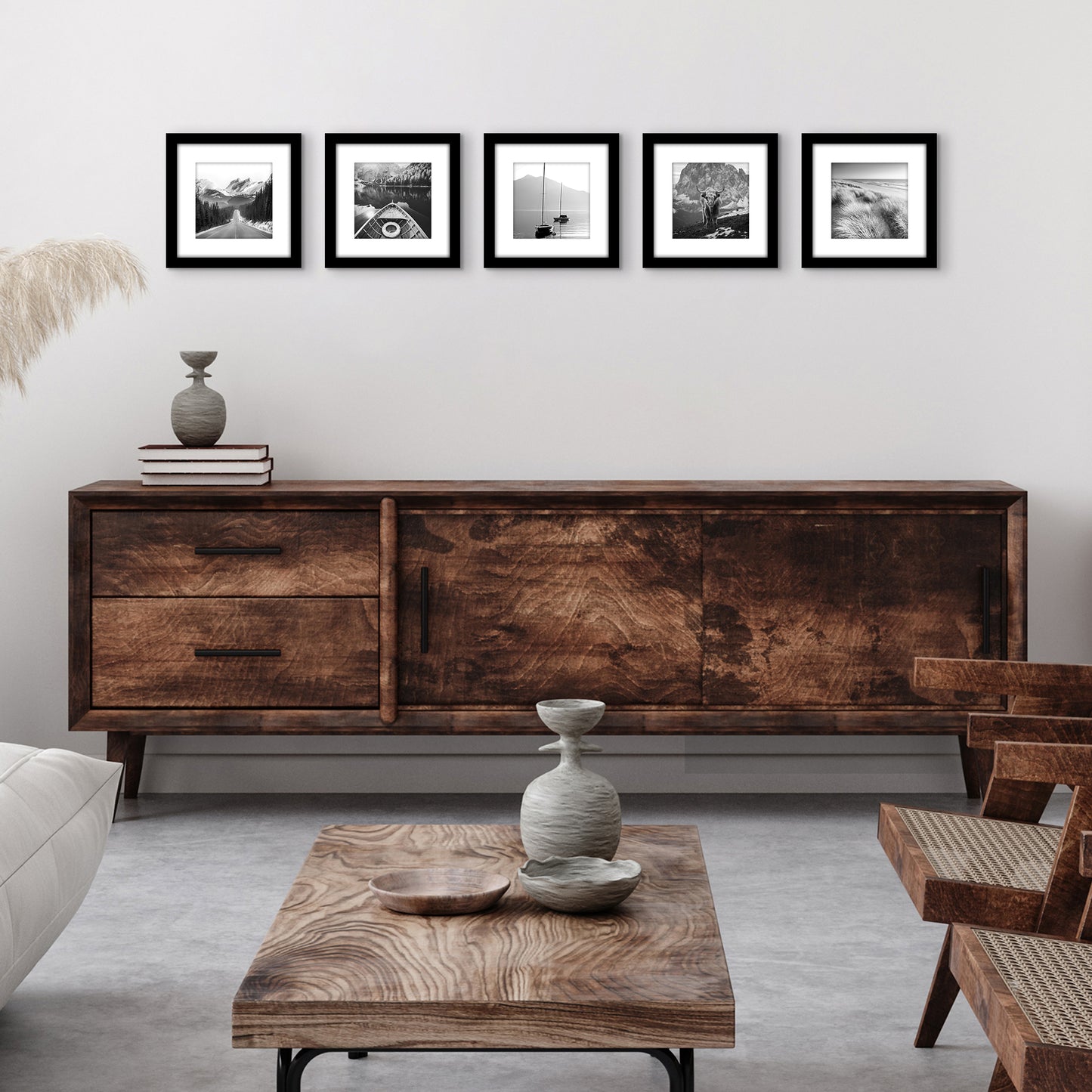 5 Pack - Gallery Wall Picture Frame | Choose Size and Color