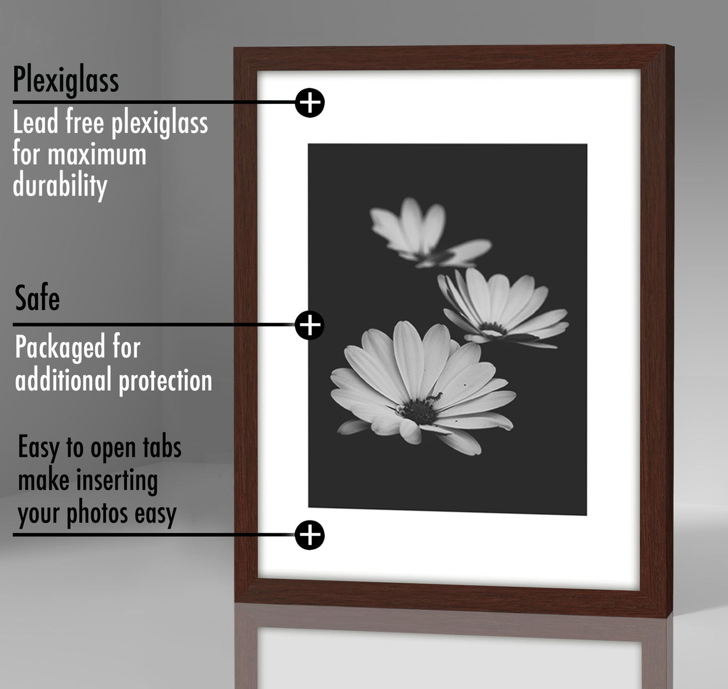 5 Pack - Gallery Wall Picture Frame | Choose Size and Color