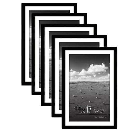 Set of 5 - Classic Gallery Picture Frame with Mat | Galleria Collection