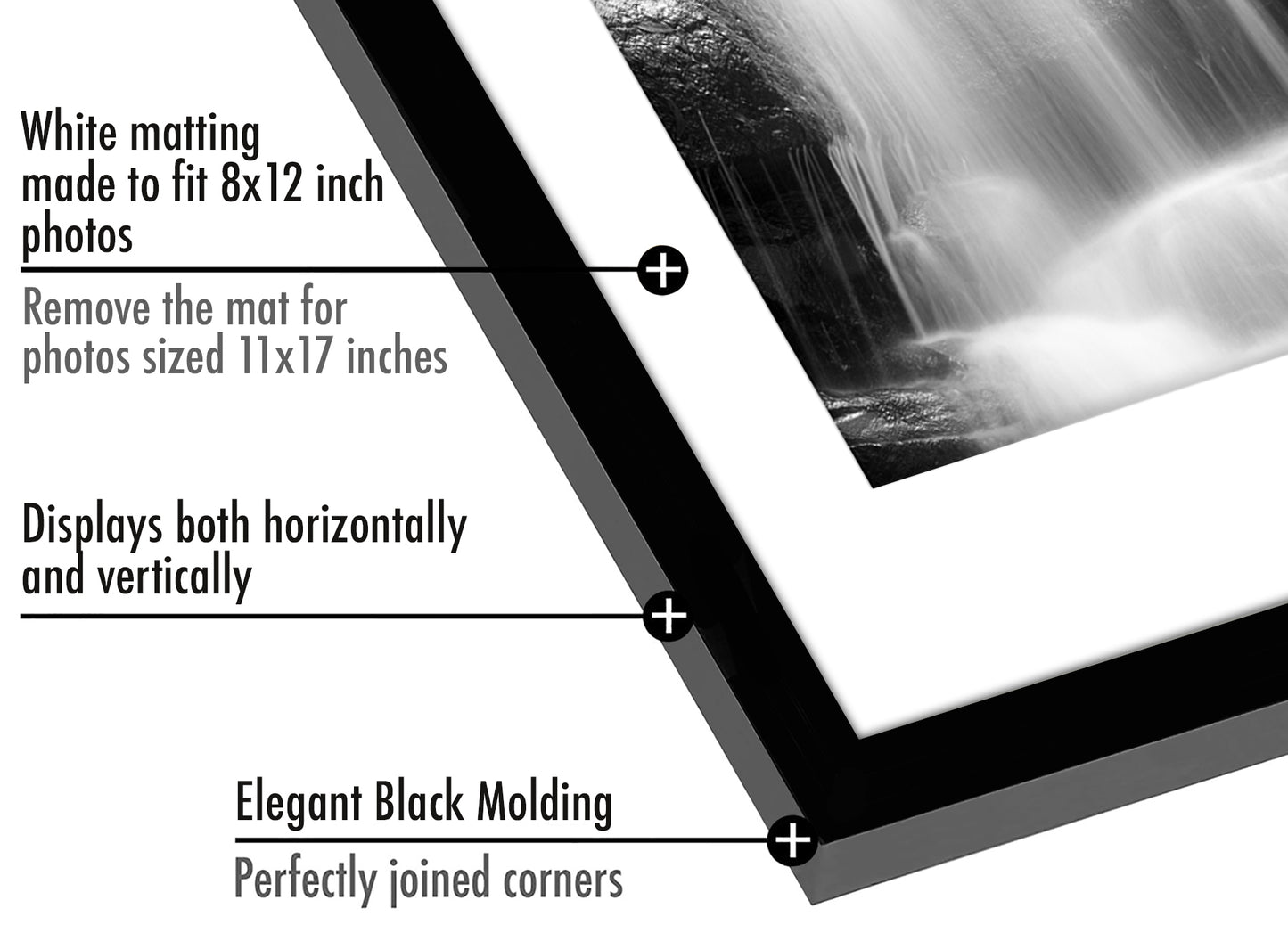 Picture Frame - Set of 2 - with Mat or Without Mat - Plexiglass Cover and Hanging Hardware included