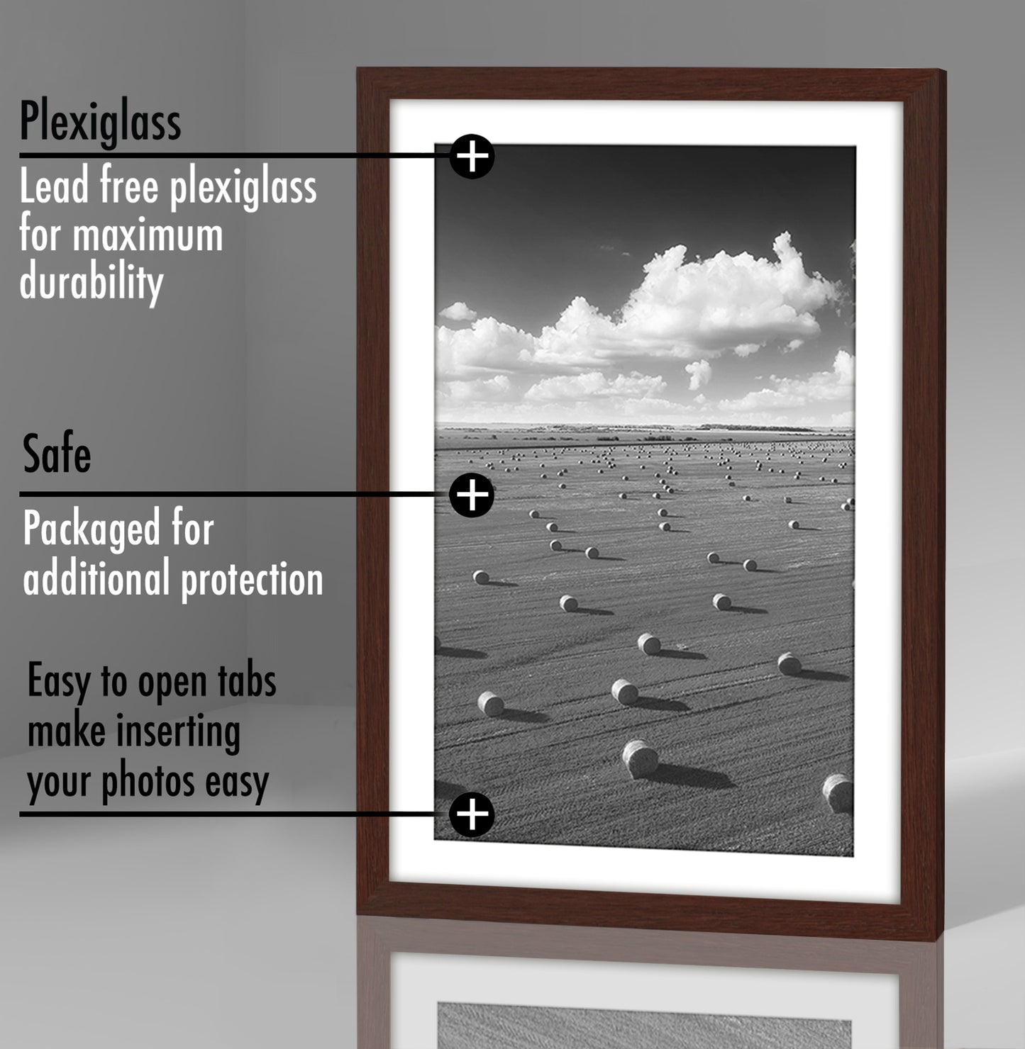 5 Pack - Gallery Wall Picture Frame | Choose Size and Color