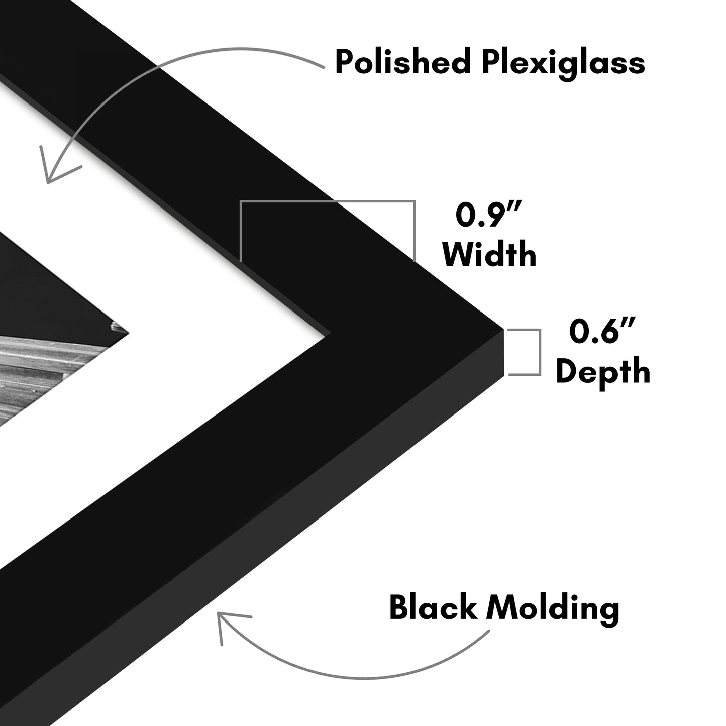 Picture Frame - Set of 2 - with Mat or Without Mat - Plexiglass Cover and Hanging Hardware included