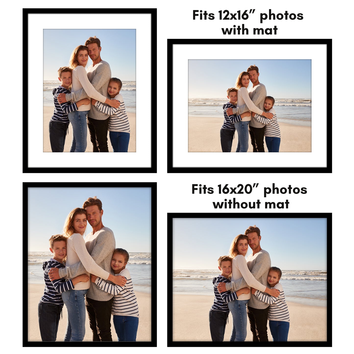 5 Pack - Gallery Wall Picture Frame | Choose Size and Color