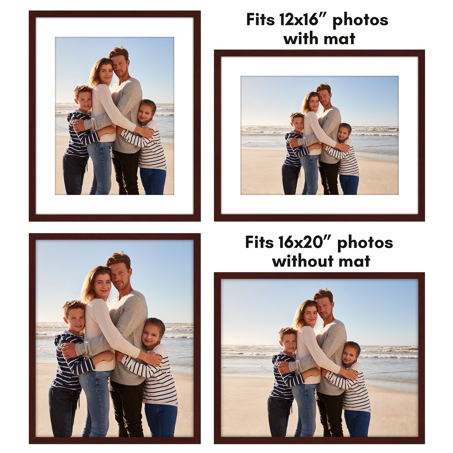 5 Pack - Gallery Wall Picture Frame | Choose Size and Color