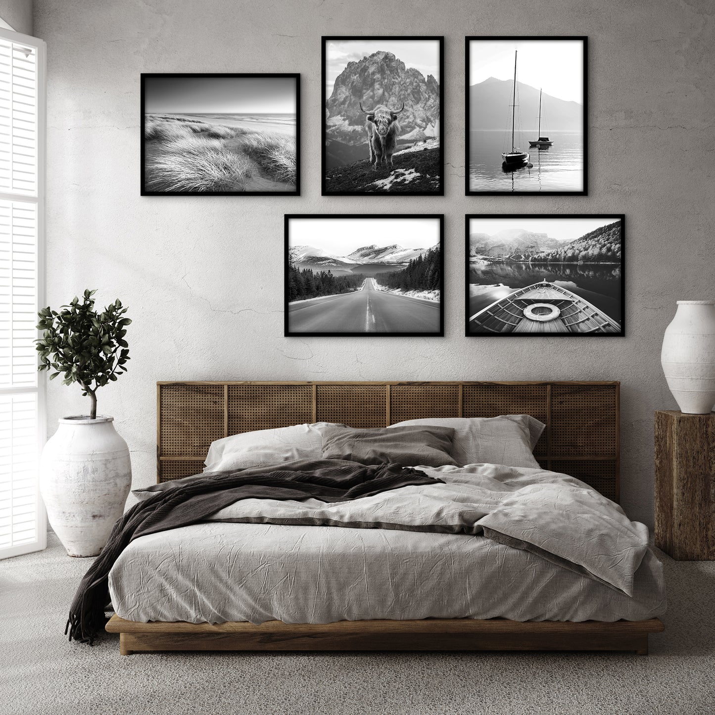 Picture Frame Set of 5 - Gallery Wall Frame Set with Included Hanging Hardware - Horizontal or Vertical Display