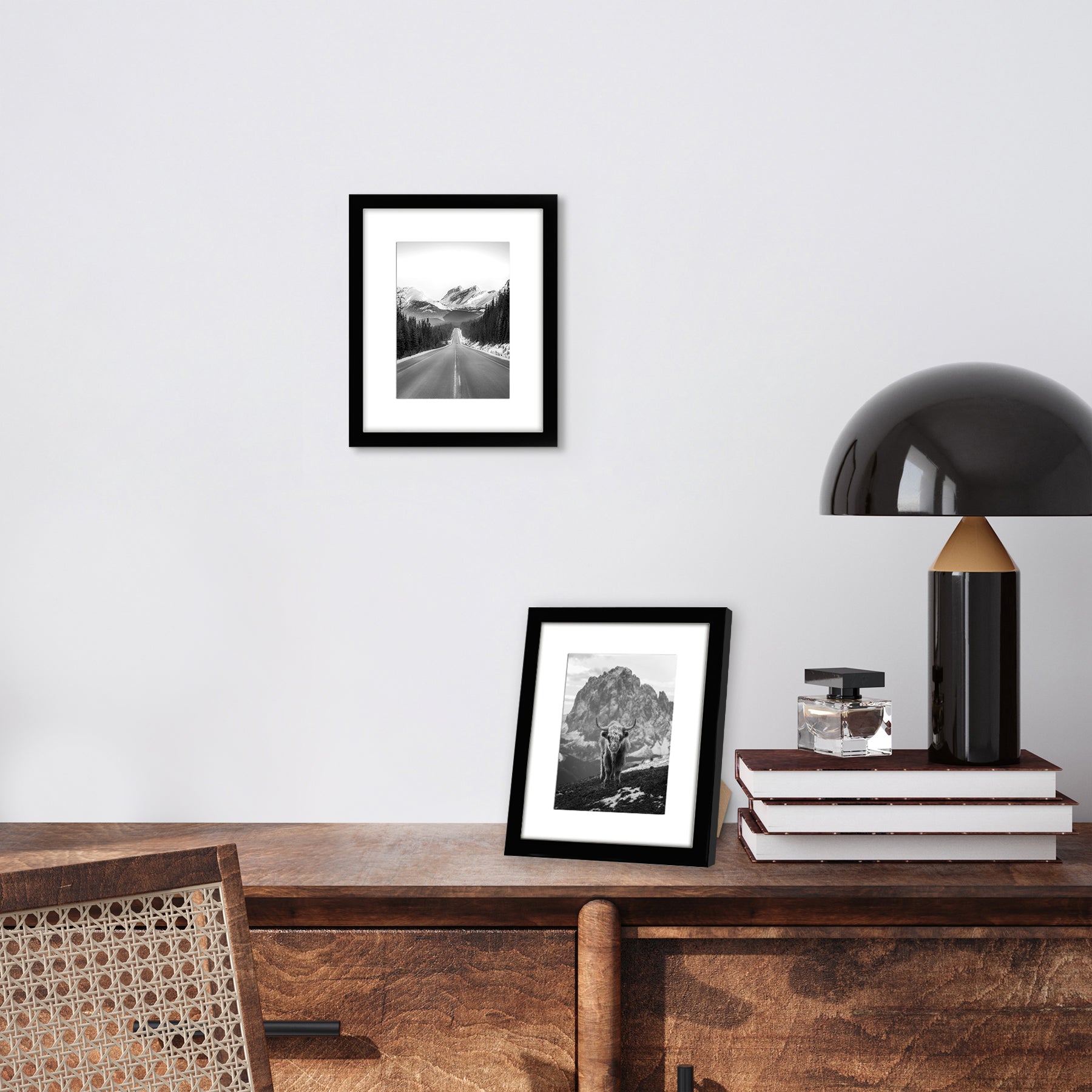 8x10 Matted To 5x7 Picture Frame Set - 6 Pack Black