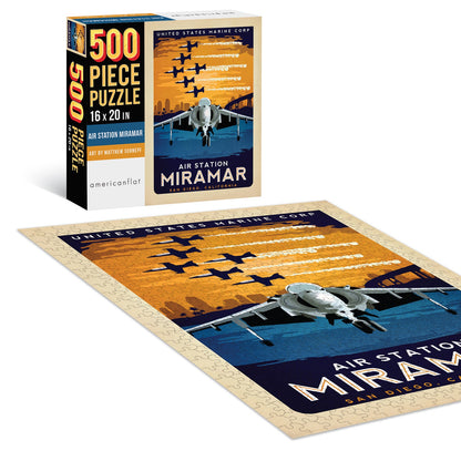 500 Piece Jigsaw Puzzle, 16x20 Inches, Air Station Miramar, Artwork by Matthew Schnepf