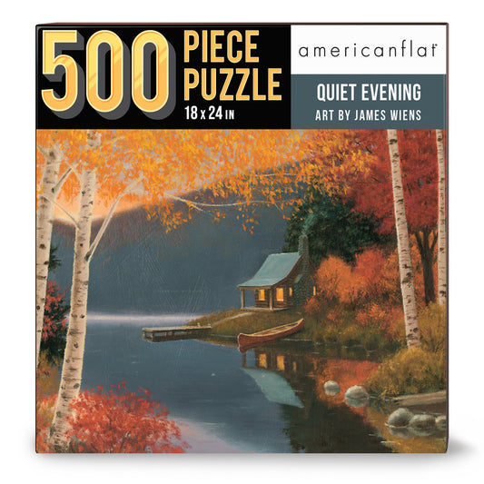 500 Piece Jigsaw Puzzle, 18x24 Inches, Quiet Evening Artwork by James Wiens