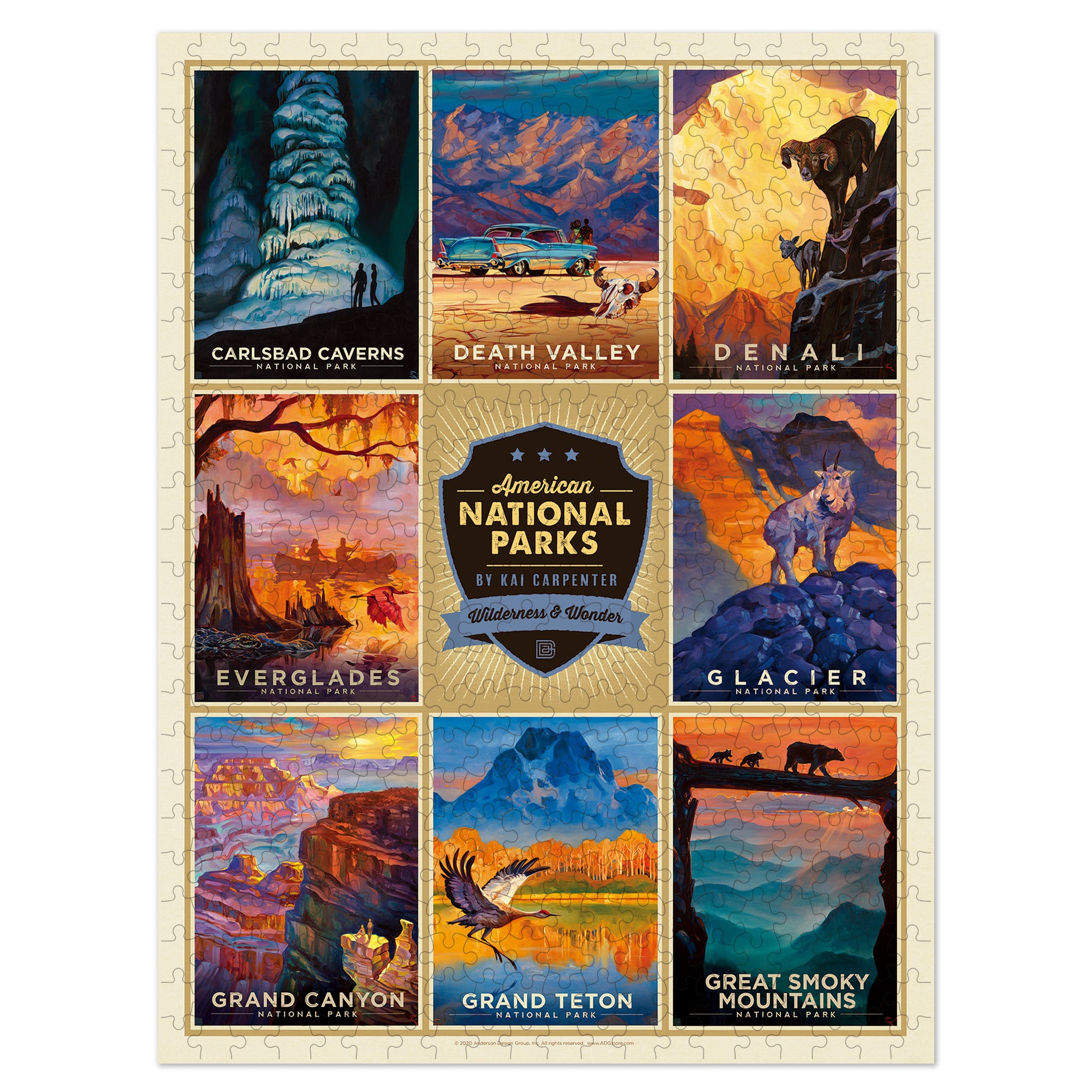 500 Piece Jigsaw Puzzle, 18x24 Inches, "American National Parks 2" Art by Anderson Design Group - Americanflat