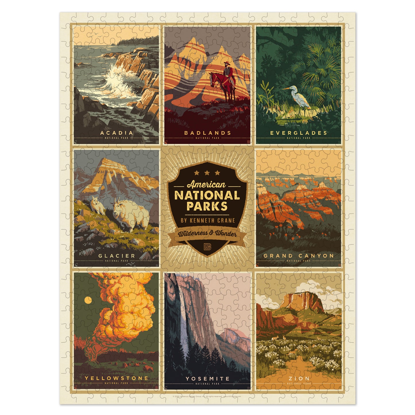500 Piece Jigsaw Puzzle, 18x24 Inches, "American National Parks 4 " Art by Anderson Design Group - Americanflat