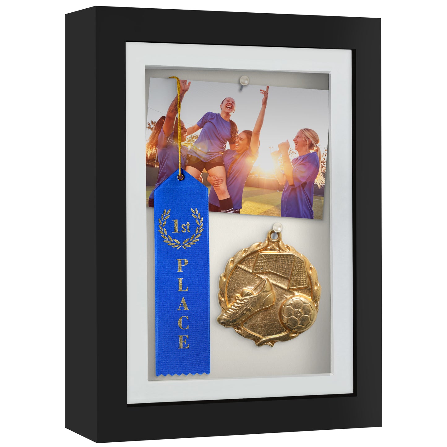 Shadow Box Frame with Mat and Soft Linen Back - Small Shadow Box Frame with Engineered Wood