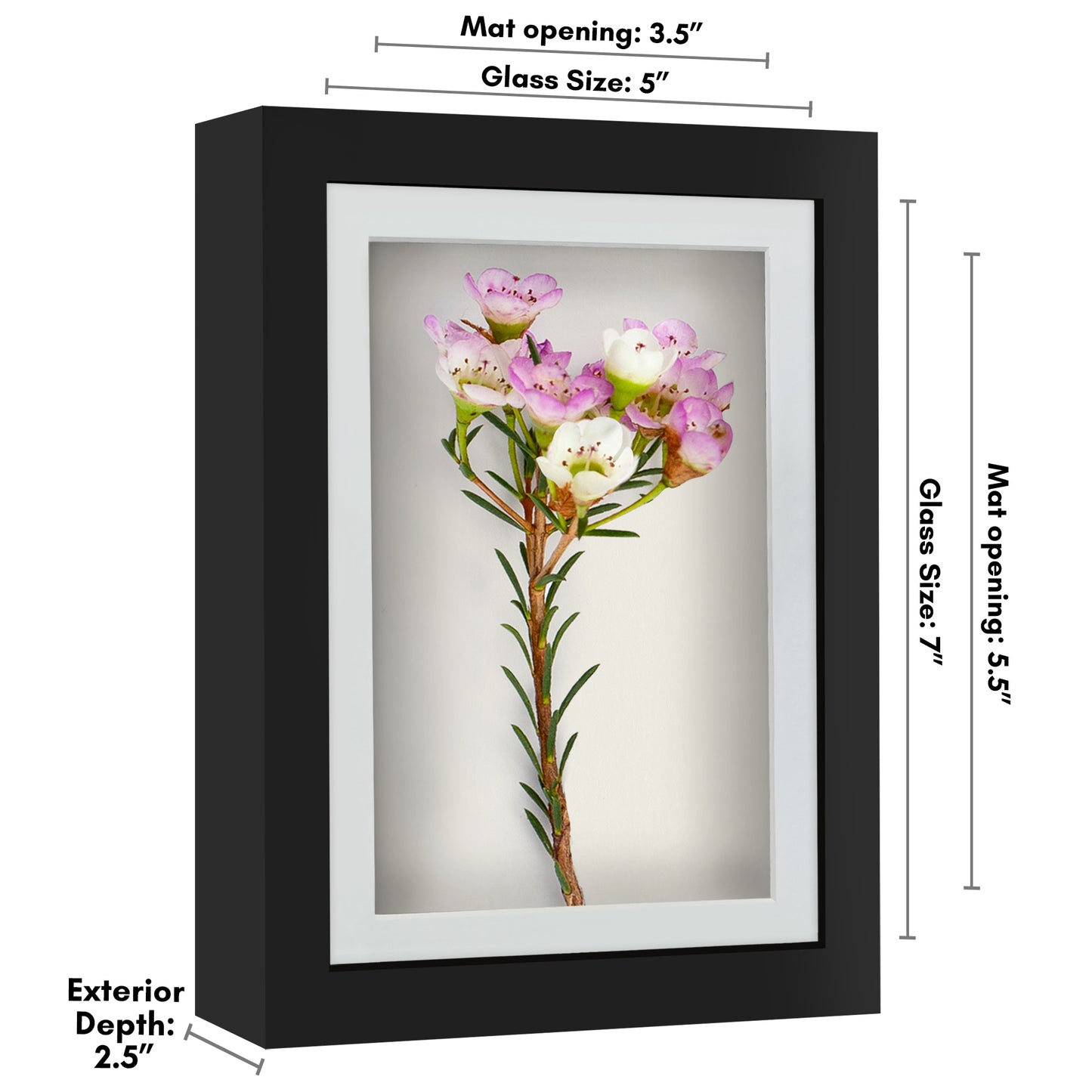 Shadow Box Frame with Mat and Soft Linen Back - Small Shadow Box Frame with Engineered Wood