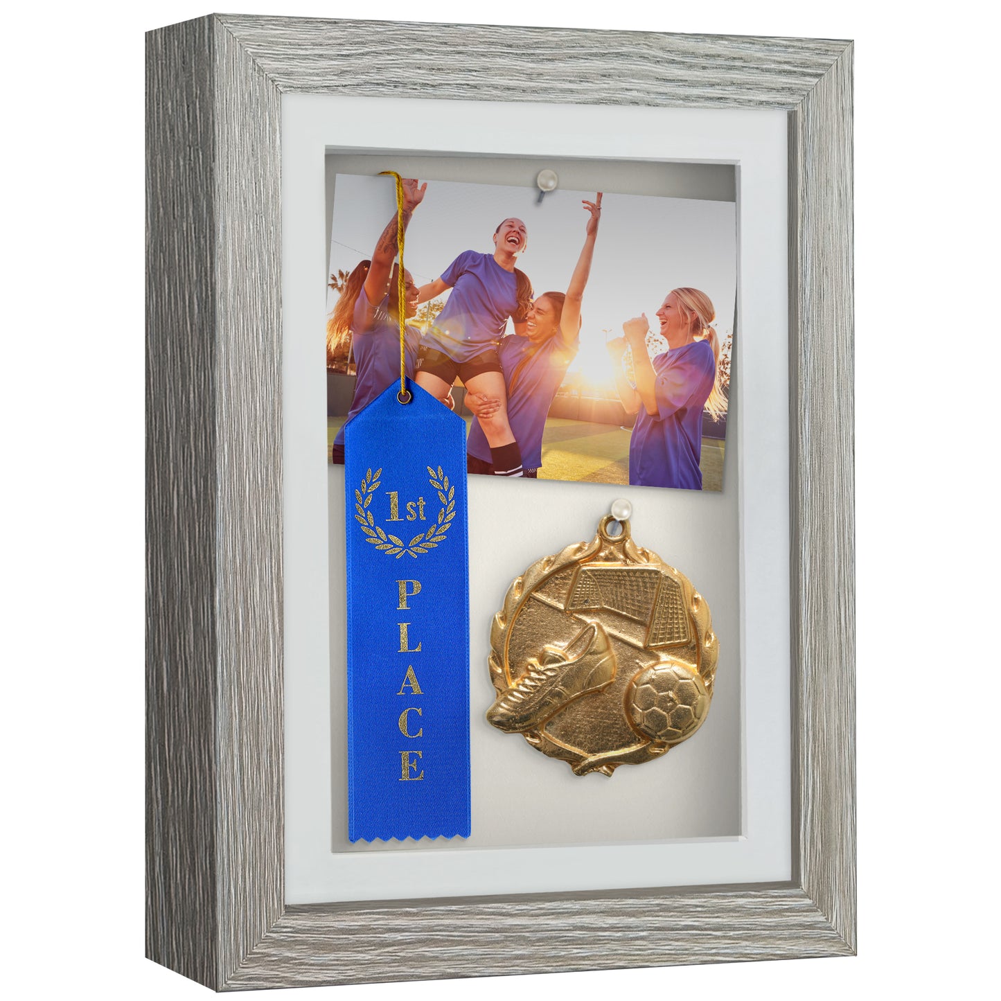 Shadow Box Frame with Mat and Soft Linen Back - Small Shadow Box Frame with Engineered Wood