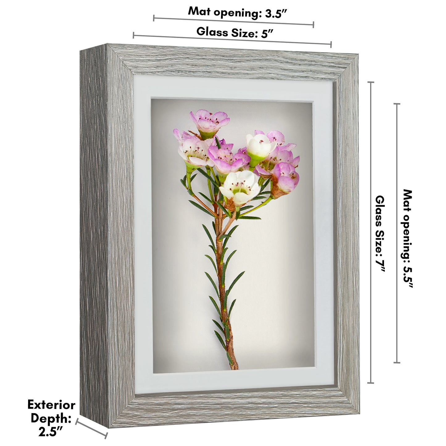 Shadow Box Frame with Mat and Soft Linen Back - Small Shadow Box Frame with Engineered Wood