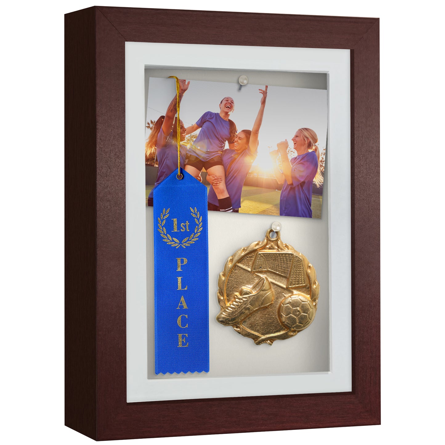 Shadow Box Frame with Mat and Soft Linen Back - Small Shadow Box Frame with Engineered Wood