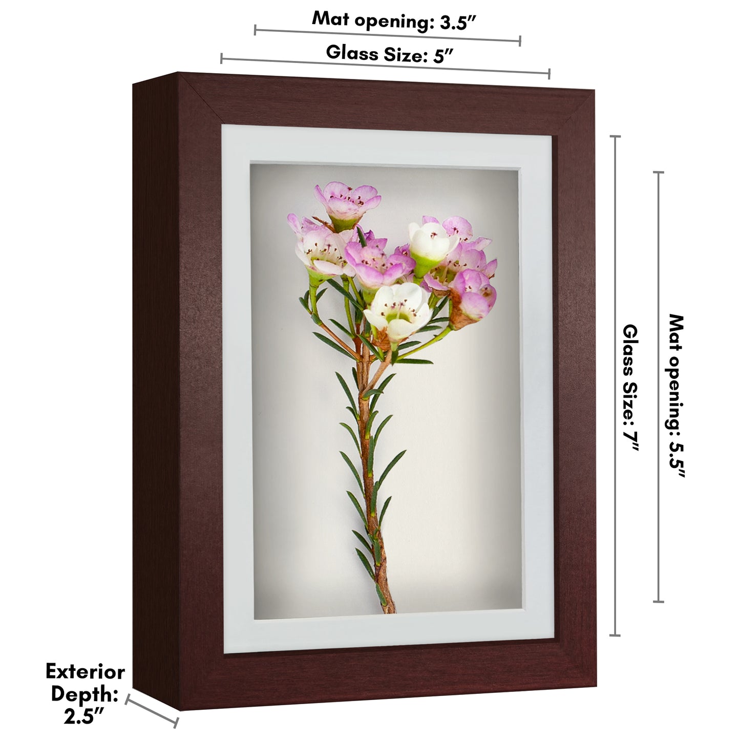 Shadow Box Frame with Mat and Soft Linen Back - Small Shadow Box Frame with Engineered Wood