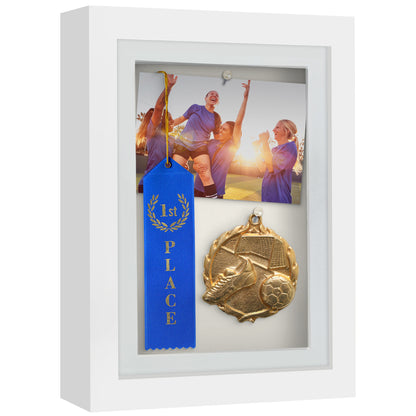 Shadow Box Frame with Mat and Soft Linen Back - Small Shadow Box Frame with Engineered Wood