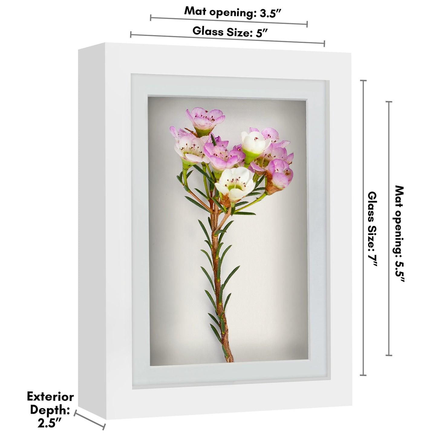 Shadow Box Frame with Mat and Soft Linen Back - Small Shadow Box Frame with Engineered Wood