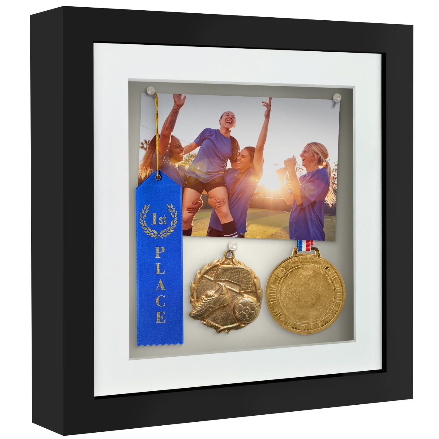 Shadow Box Frame with Mat and Soft Linen Back - Small Shadow Box Frame with Engineered Wood