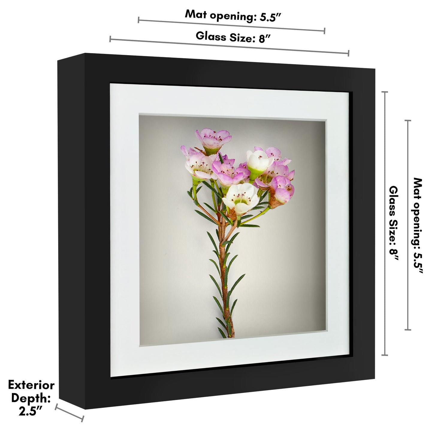 Shadow Box Frame with Mat and Soft Linen Back - Small Shadow Box Frame with Engineered Wood