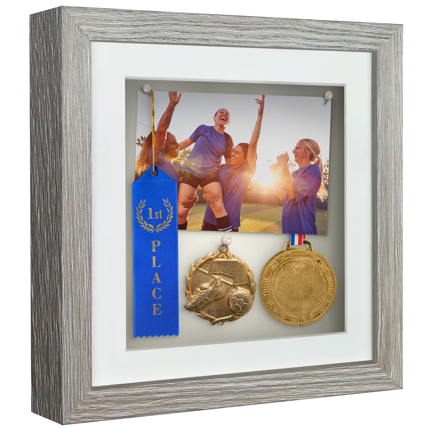 Shadow Box Frame with Mat and Soft Linen Back - Small Shadow Box Frame with Engineered Wood