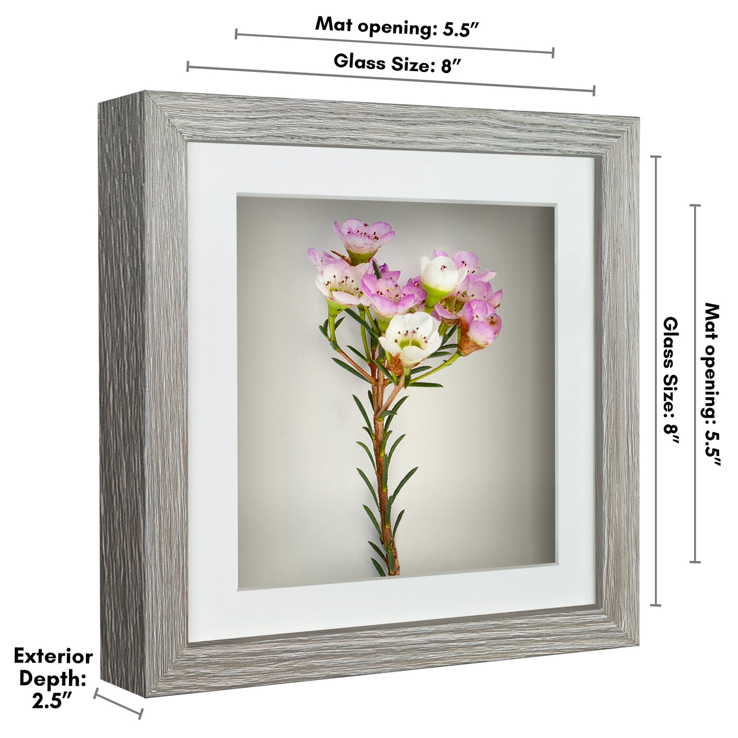 Shadow Box Frame with Mat and Soft Linen Back - Small Shadow Box Frame with Engineered Wood