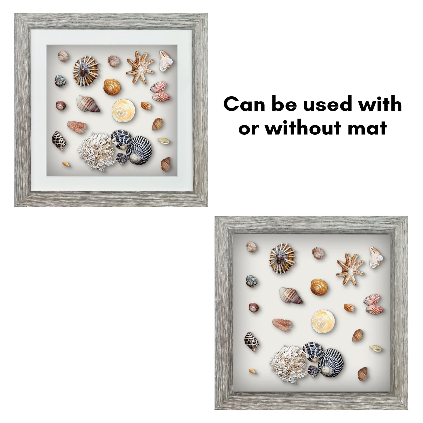 Shadow Box Frame with Mat and Soft Linen Back - Small Shadow Box Frame with Engineered Wood