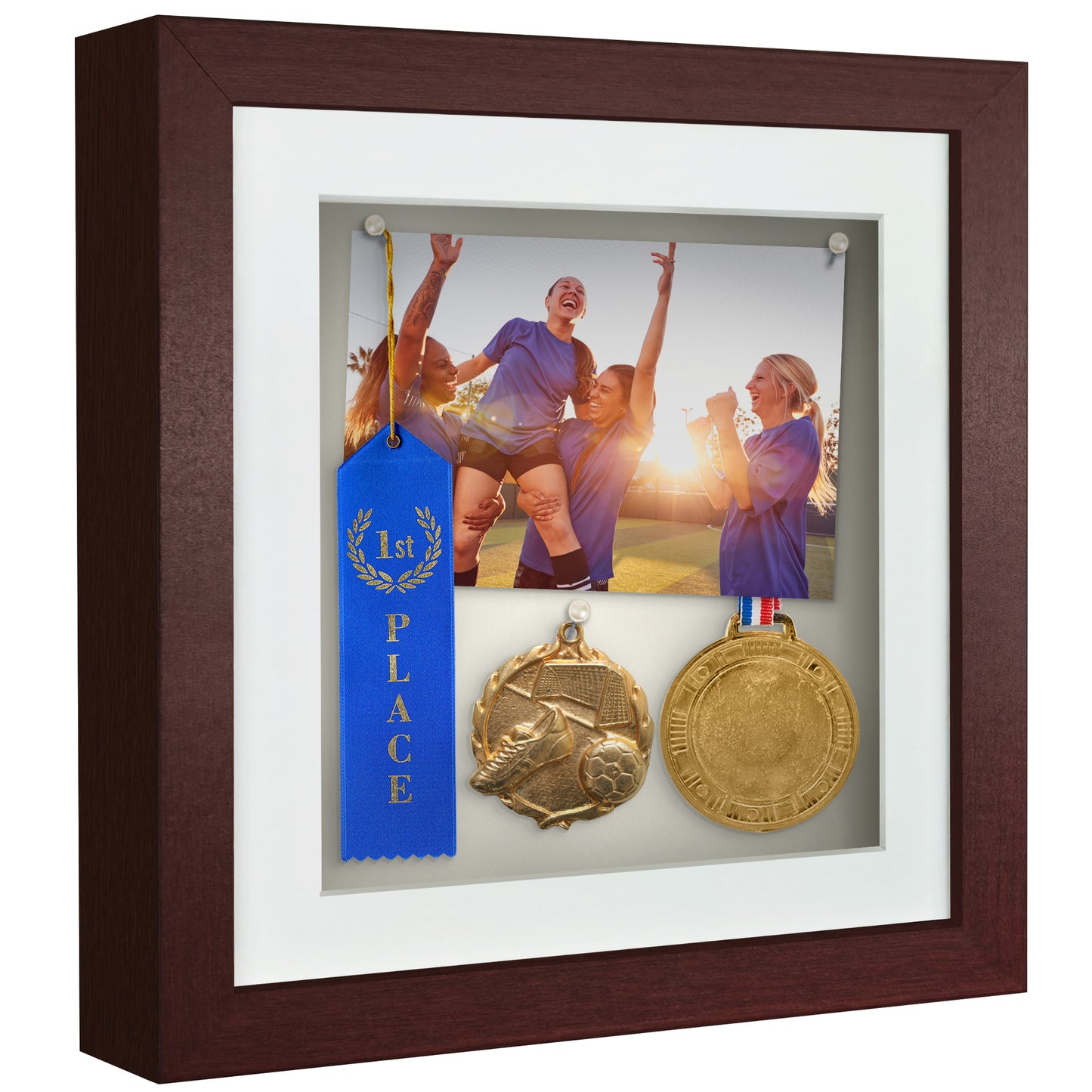 Shadow Box Frame with Mat and Soft Linen Back - Small Shadow Box Frame with Engineered Wood