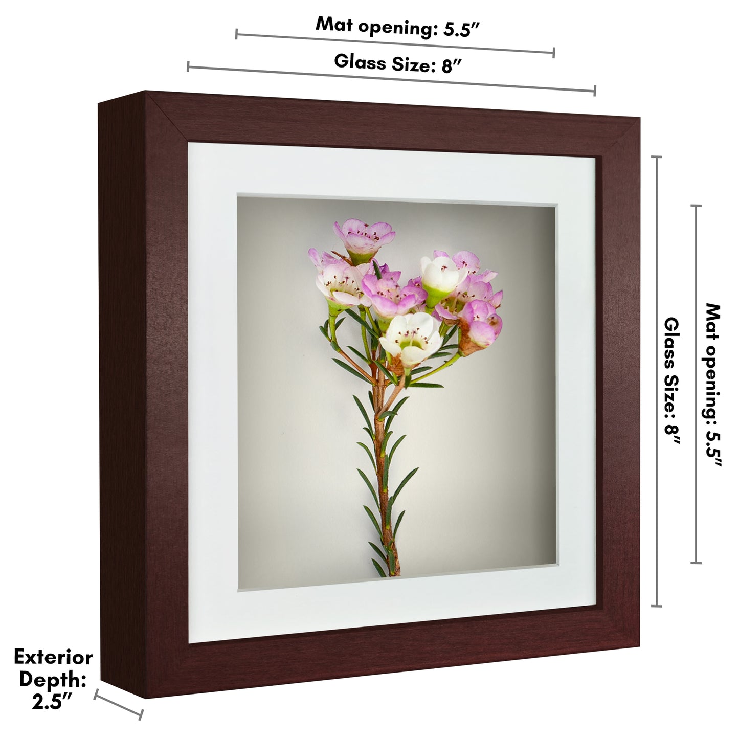 Shadow Box Frame with Mat and Soft Linen Back - Small Shadow Box Frame with Engineered Wood