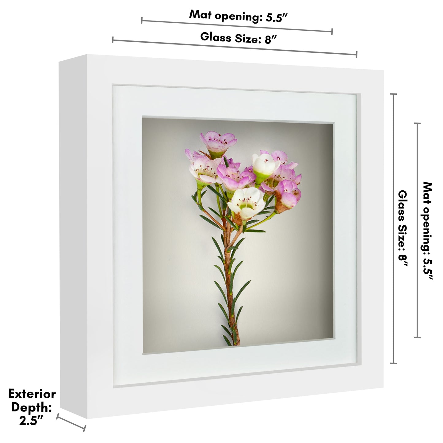 Shadow Box Frame with Mat and Soft Linen Back - Small Shadow Box Frame with Engineered Wood