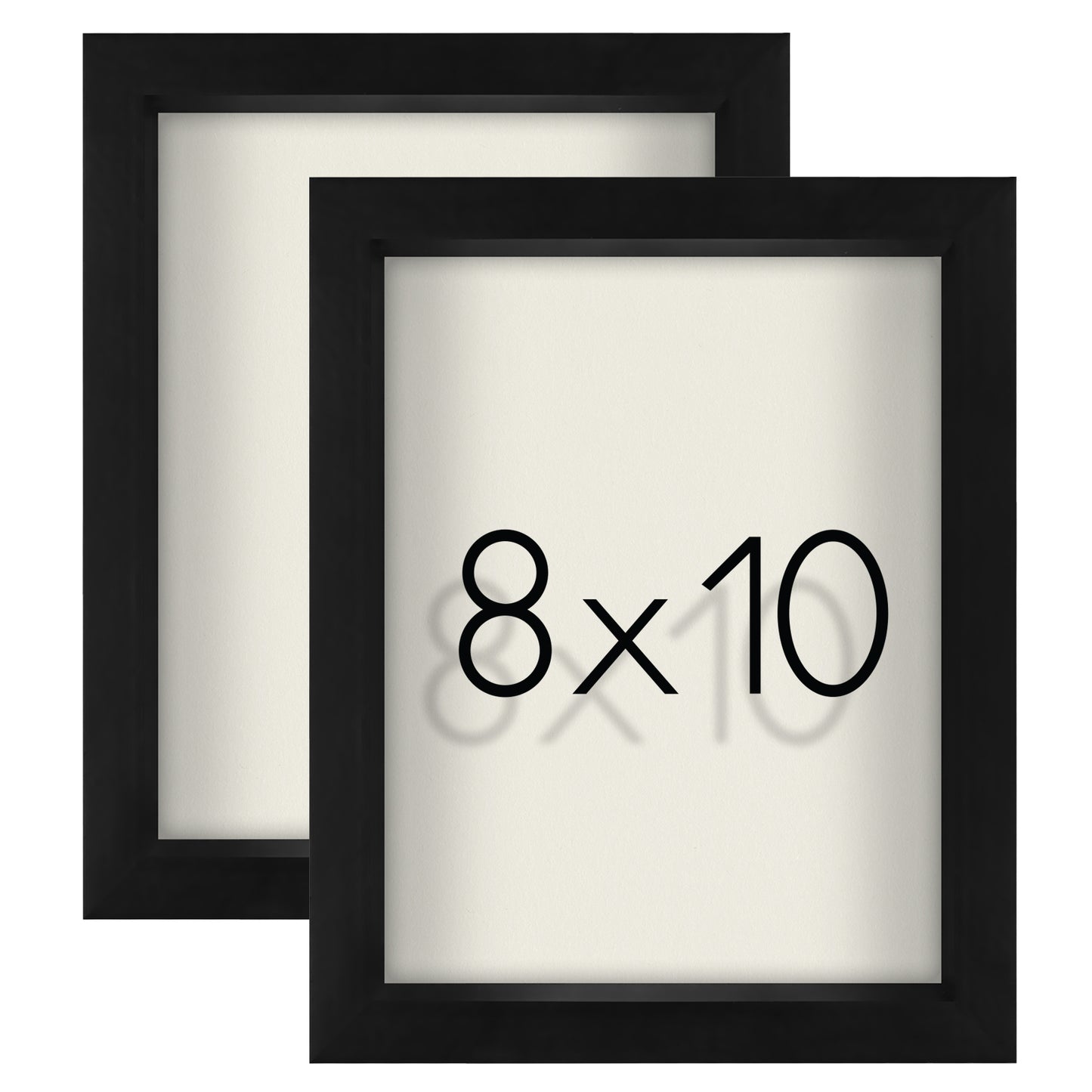 Shadow Box Frame - Set of 2 - in Black with Soft Linen Back - Engineered Wood for Wall and Tabletop