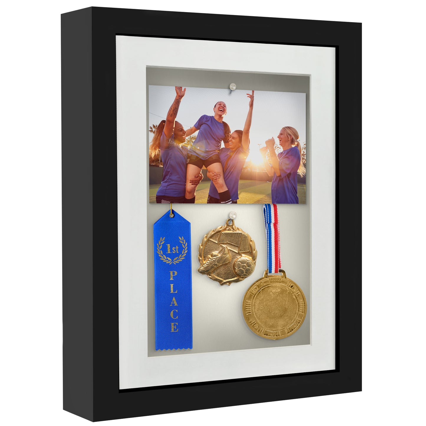 Shadow Box Frame with Mat and Soft Linen Back - Small Shadow Box Frame with Engineered Wood