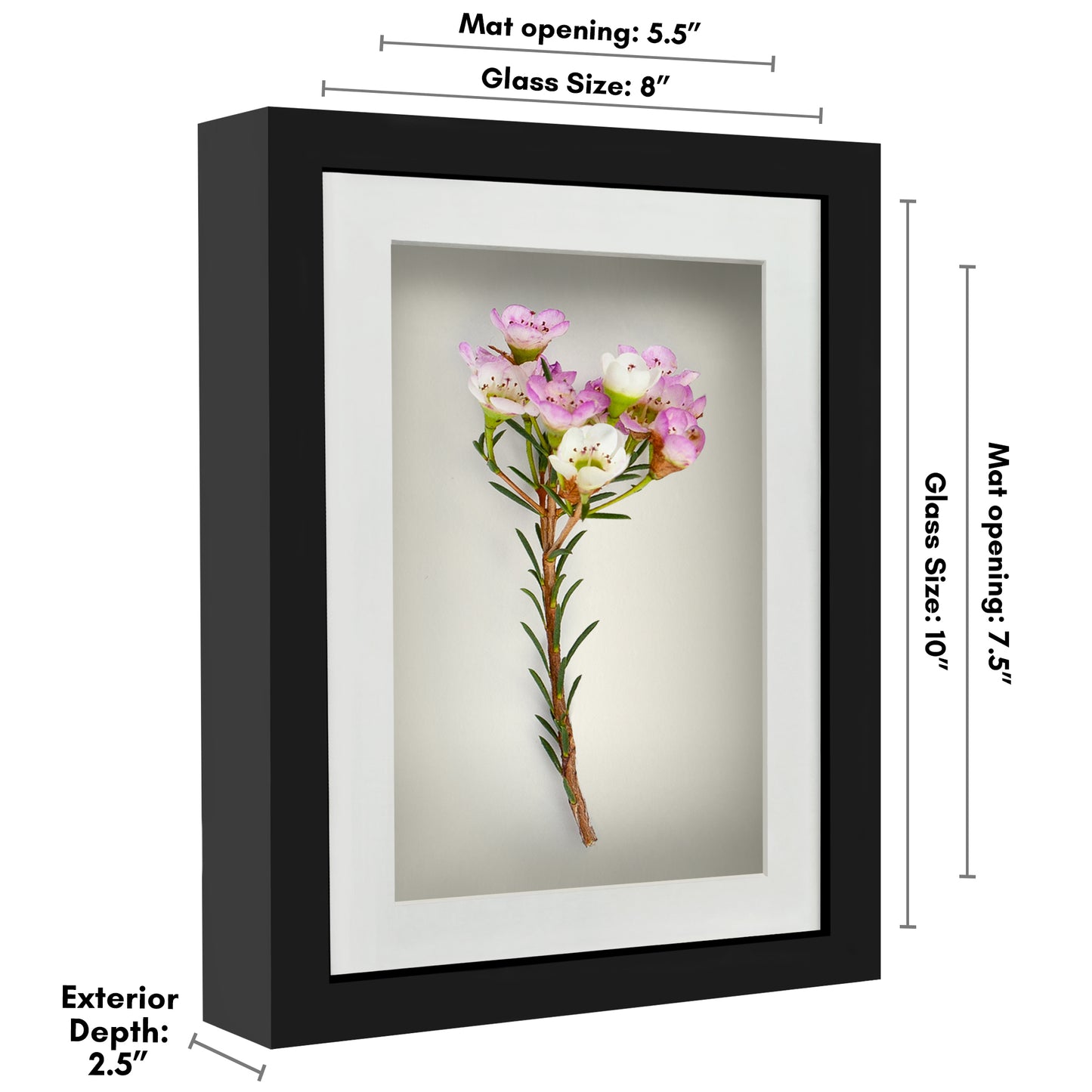 Shadow Box Frame with Mat and Soft Linen Back - Small Shadow Box Frame with Engineered Wood