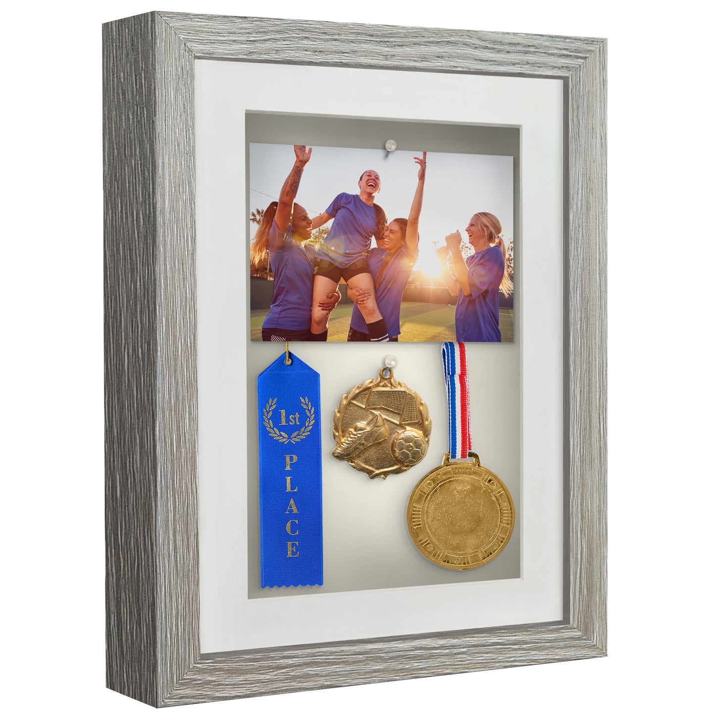 Shadow Box Frame with Mat and Soft Linen Back - Small Shadow Box Frame with Engineered Wood