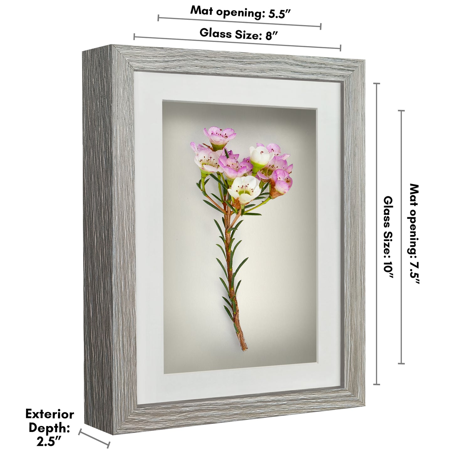 Shadow Box Frame with Mat and Soft Linen Back - Small Shadow Box Frame with Engineered Wood