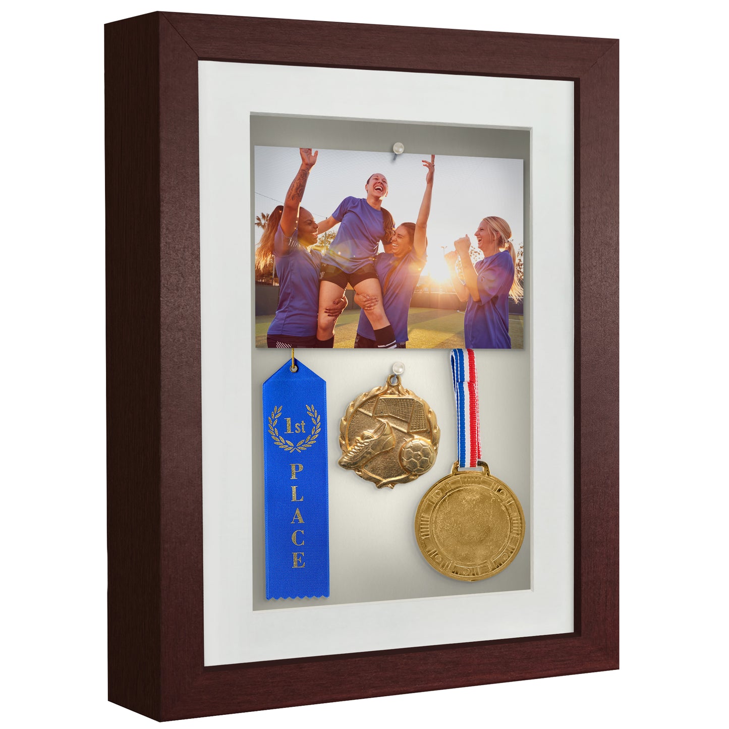 Shadow Box Frame with Mat and Soft Linen Back - Small Shadow Box Frame with Engineered Wood