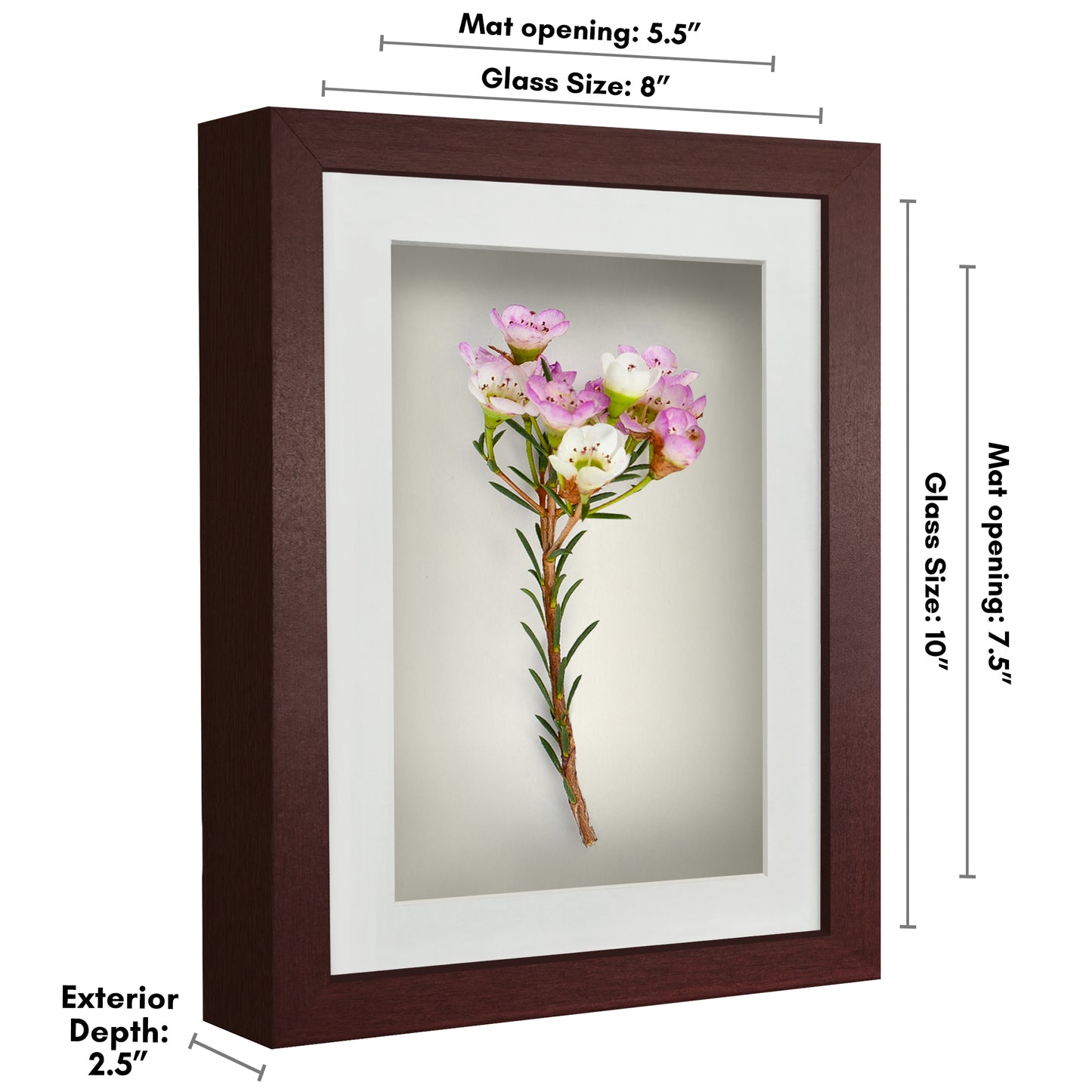 Shadow Box Frame with Mat and Soft Linen Back - Small Shadow Box Frame with Engineered Wood