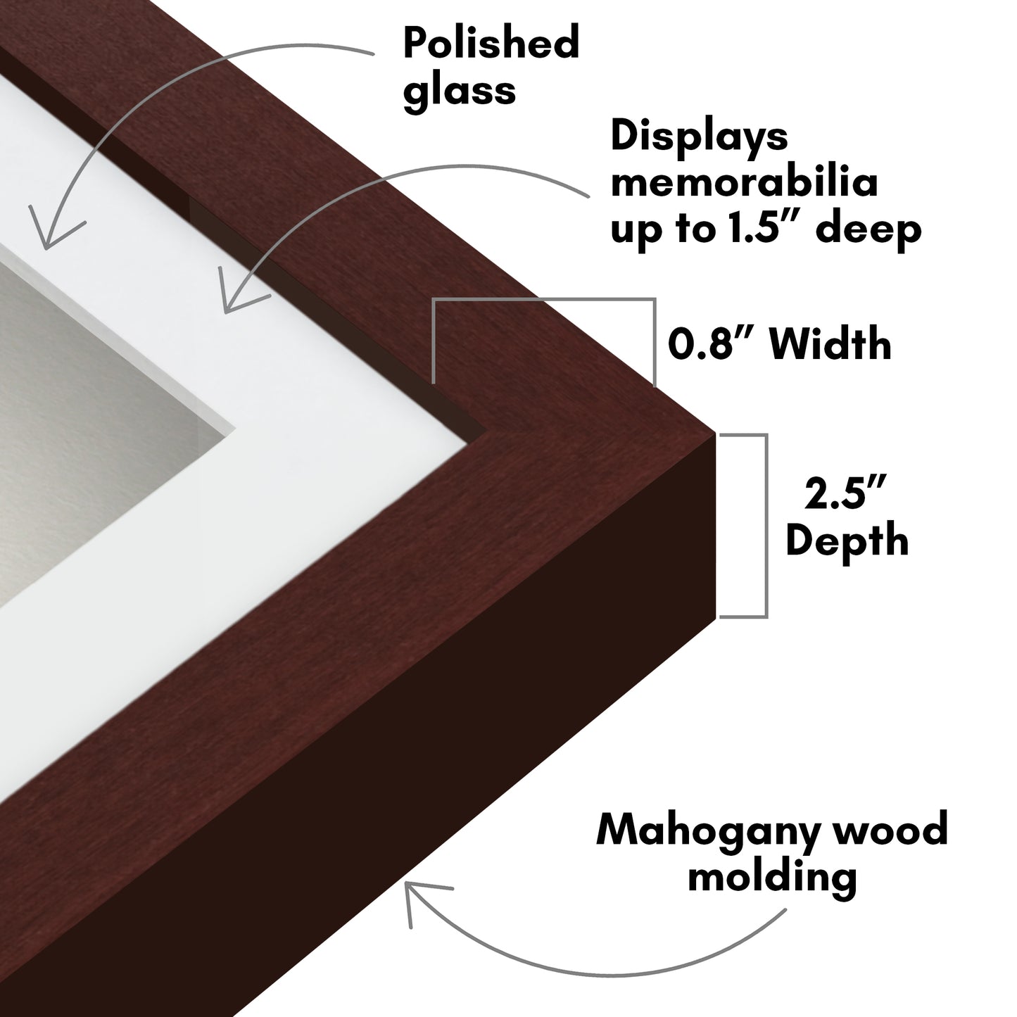 Shadow Box Frame with Mat and Soft Linen Back - Small Shadow Box Frame with Engineered Wood