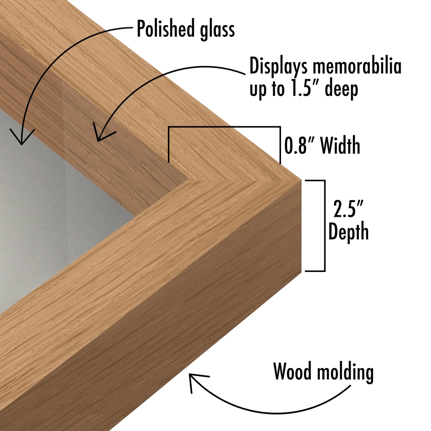 Shadow Box Frame with Soft Linen Back - Engineered Wood for Wall and Tabletop